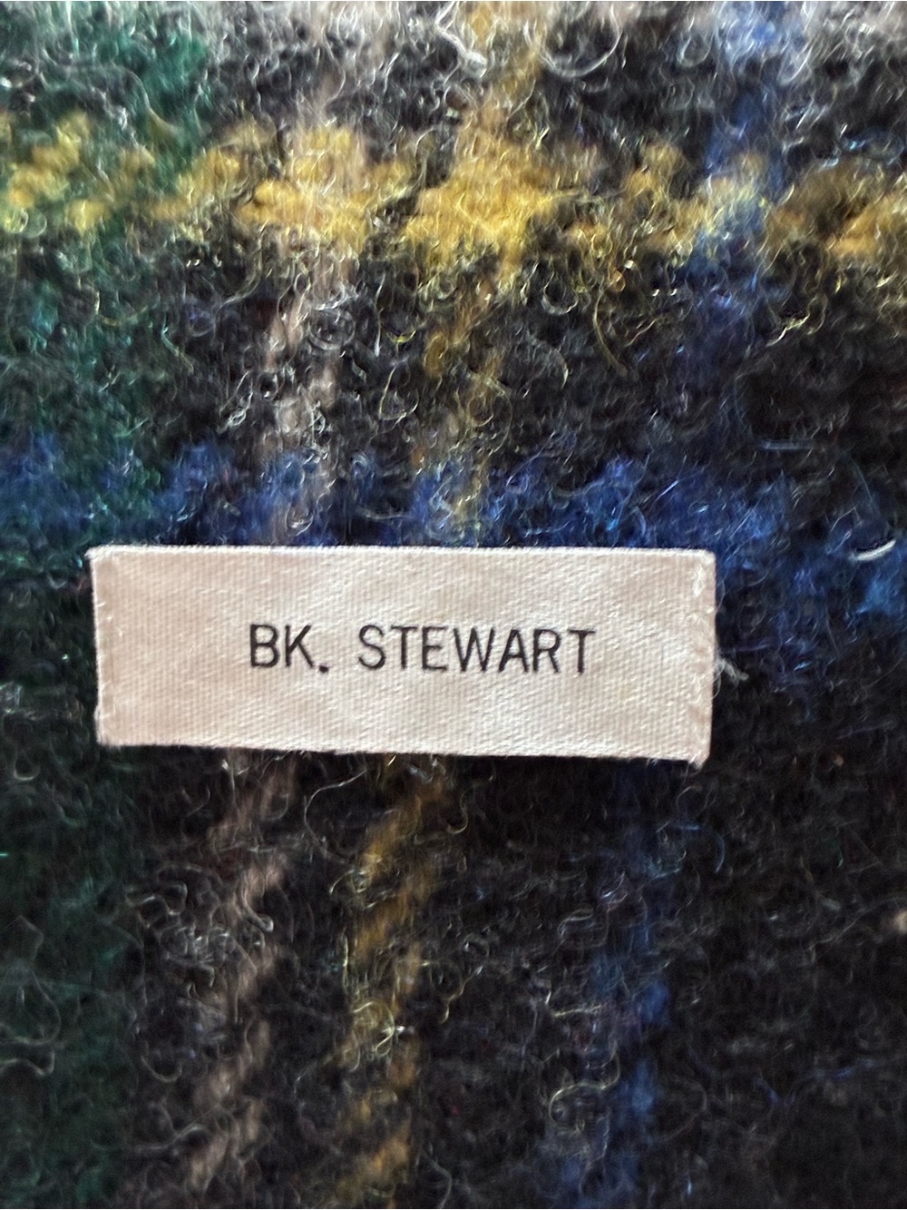 Wool Throw Blanket in a Black Stewart Plaid - Picture 8 of 9